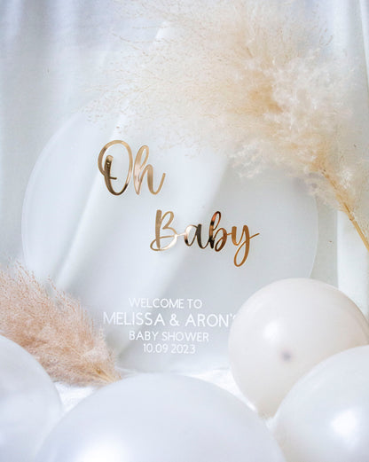 Welcome Sign | Oh Baby | Baby Announcement | Frosted Acrylic | Baby Shower Decor | Mum To Be Gift | Boho Personalised Sign | oh baby sign