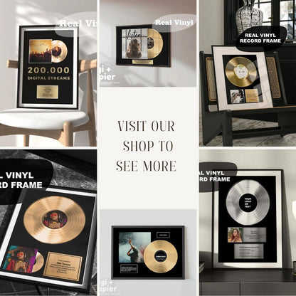 Custom Plaque | Best Artist Award | Manger Gift | Digital Streams - Gift For Musicians | Framed Award Print | Large Event Award | Gold Vinyl